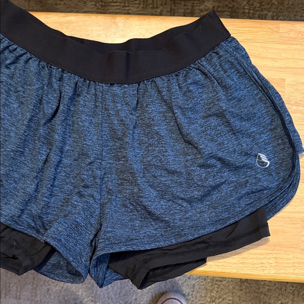 Champion Women's Athletic Shorts - Gray and Blue - Picture 5 of 6